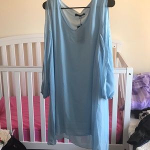 Viwenni V Neck irregular hem dress